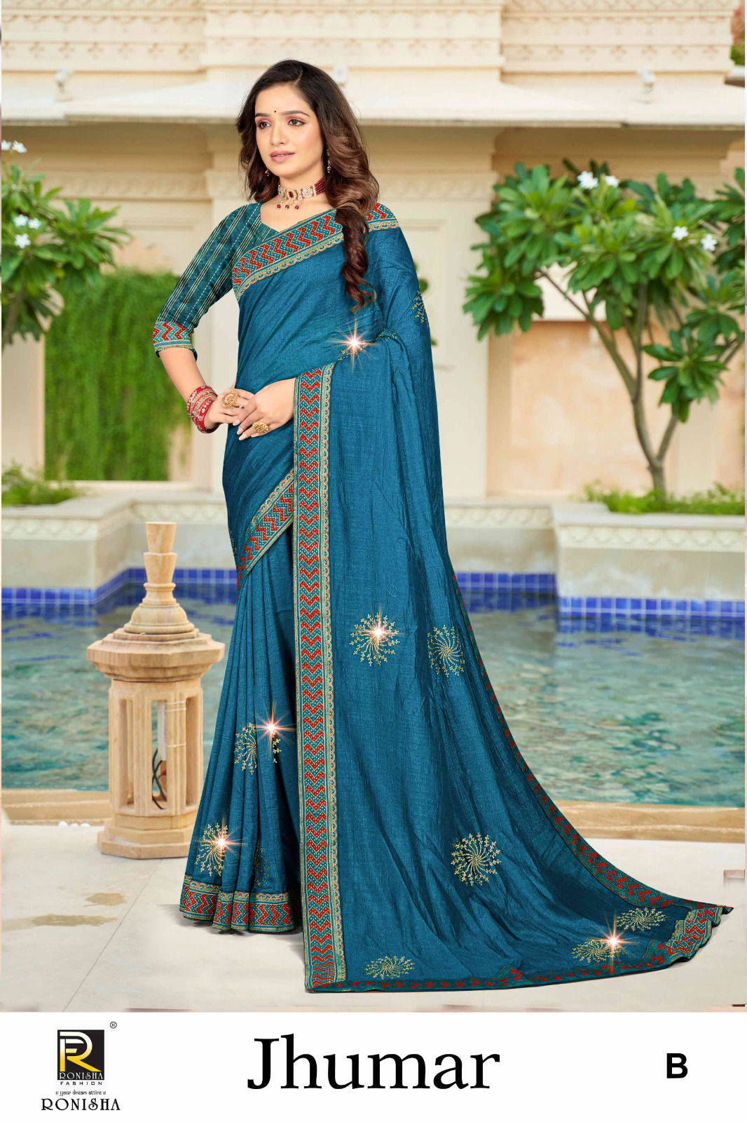 Jhumar A To H By Ronisha Swarovski Work Designer Sarees Wholesale Suppliers In Mumbai
